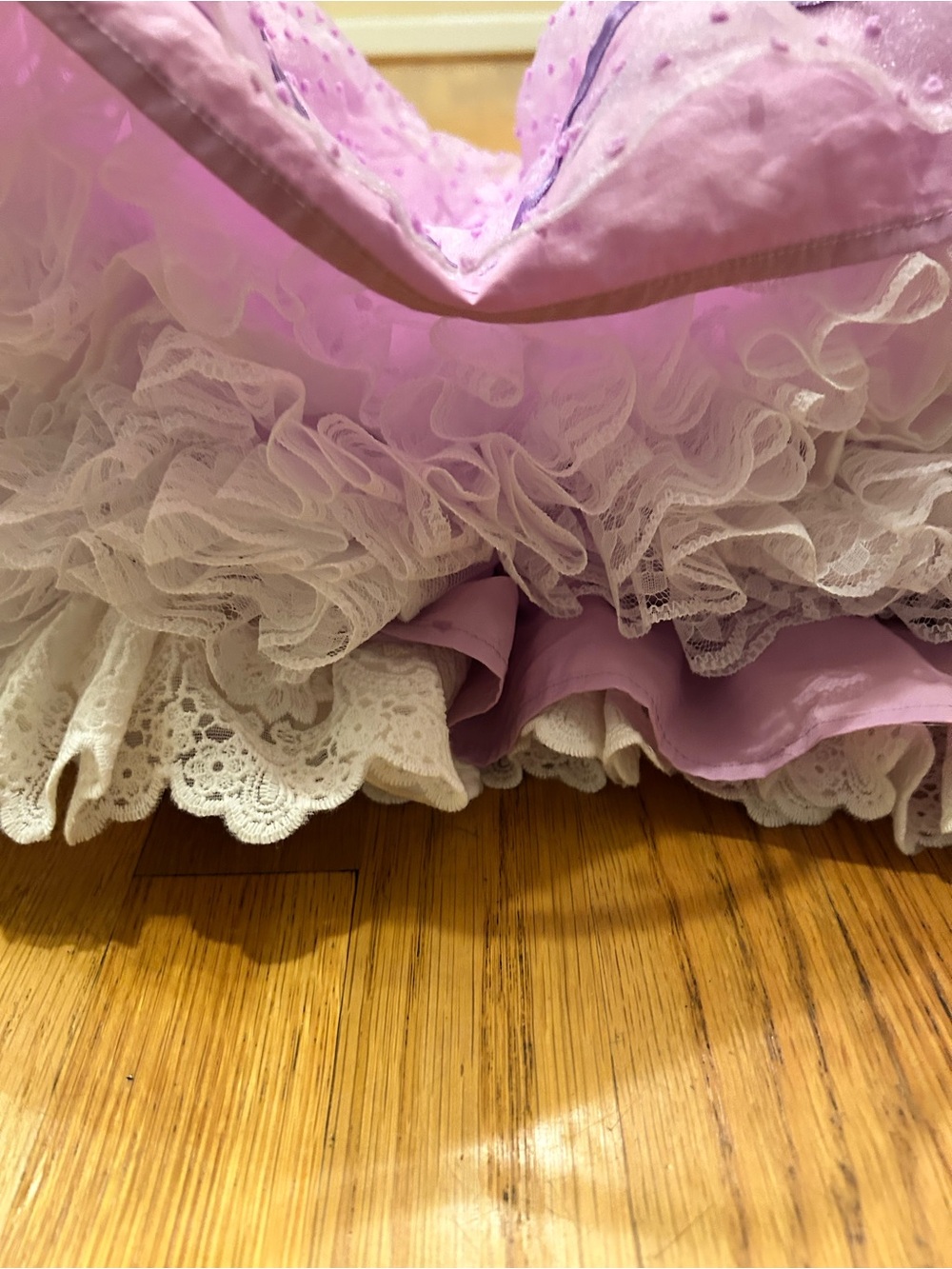 Oh Shana! 7/8 white lace and purple dress - Picture 5 of 5